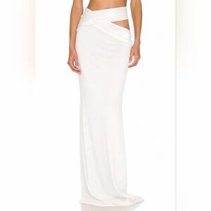 Monot Cutout Maxi Skirt White NWT Large